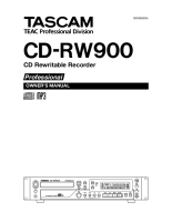Tascam CD-RW-900 - Owners Manual